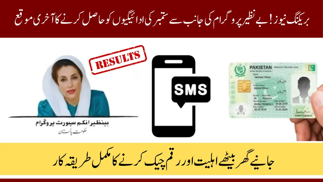 BISP 8171 Result Check Online by CNIC for September to October New Payment